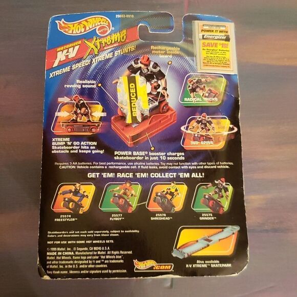 NIP Vtg 1999 Hot Wheels Skateboarders Motarized XV Extreme Tony Hawk "Side Kick" - Picture 5 of 6